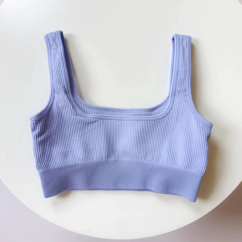 Pepper Ribbed Built-In Bra Crop Top